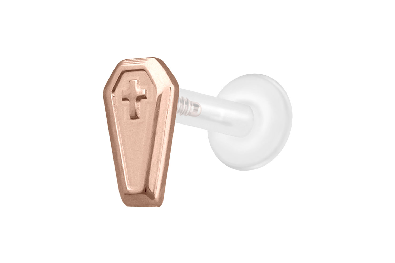 PTFE Labret Piercing mit Innengewinde + Titan-Aufsatz SARG